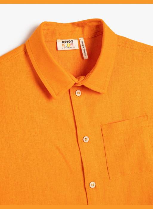 پیراهن آستین کوتاه بچه گانه پسرانه کوتون نارنجی