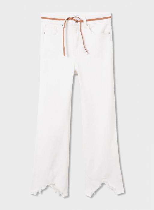 شلوار جین زنانه مانگو سفید مدل 8736