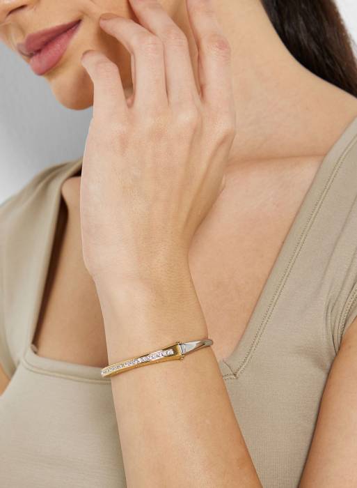 دستبند زنانه گس نقره ای طلایی مدل 3745