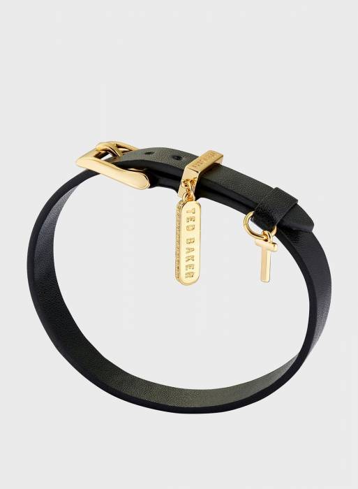 دستبند چرم زنانه تدبیکر طلایی مدل 6904