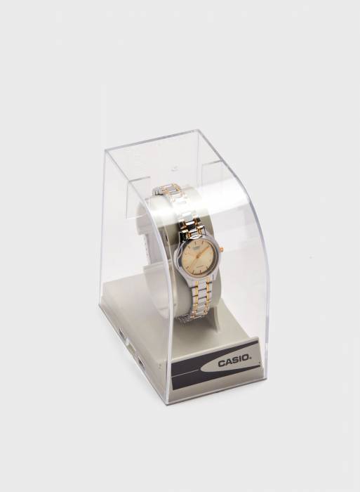 ساعت زنانه کاسیو نقره ای طلایی مدل 7527
