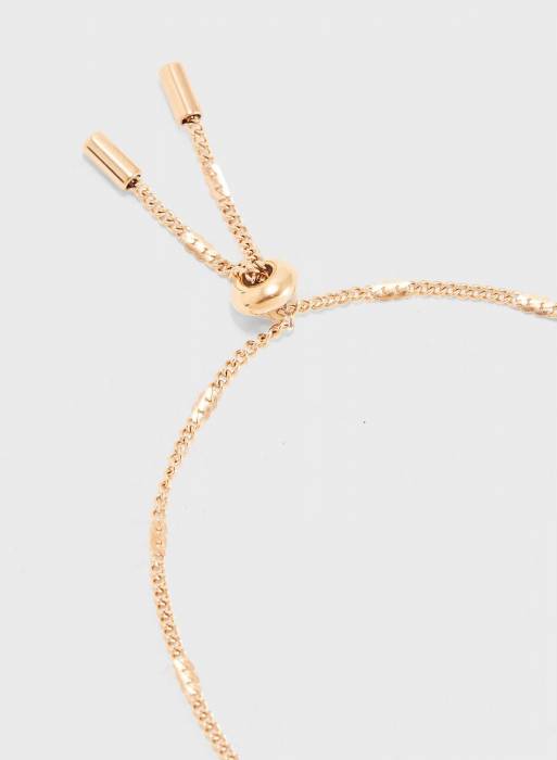 دستبند زنانه فسیل طلایی رز مدل 8006