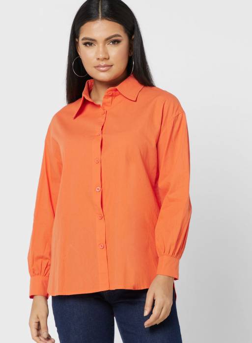 پیراهن زنانه نارنجی برند ella مدل 8667