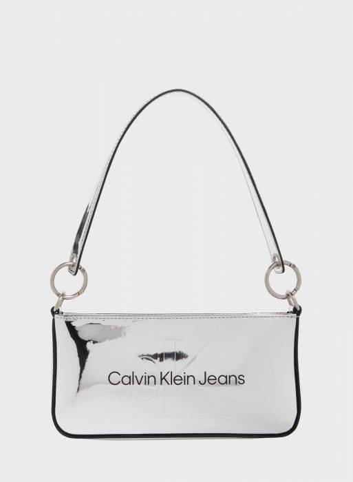 کیف جین زنانه کلوین کلاین نقره ای مدل 0710