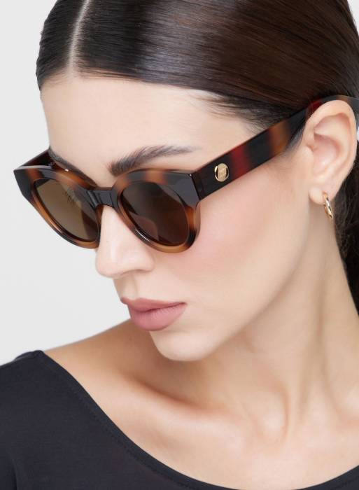 عینک آفتابی زنانه قهوه ای برند le specs