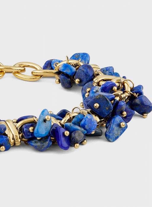 دستبند زنانه گس آبی طلایی مدل 2802