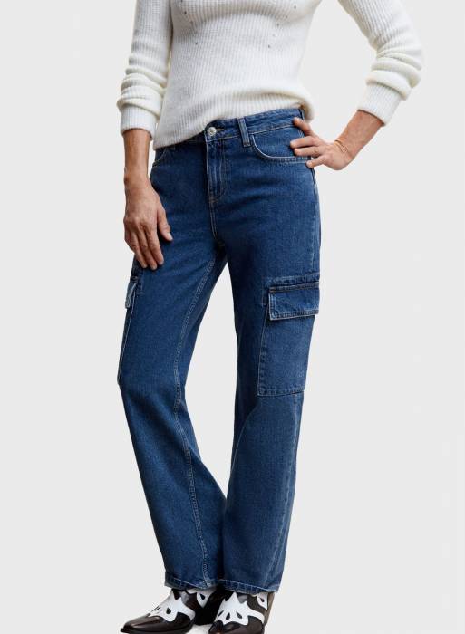 شلوار جین زنانه مانگو آبی مدل 3064