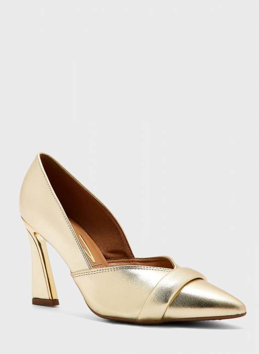 کفش پاشنه بلند طلایی برند vizzano