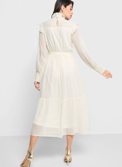 لباس شب مجلسی بلند سفید برند ella مدل 5164