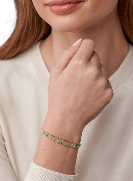 دستبند زنانه فسیل سبز مدل 0614