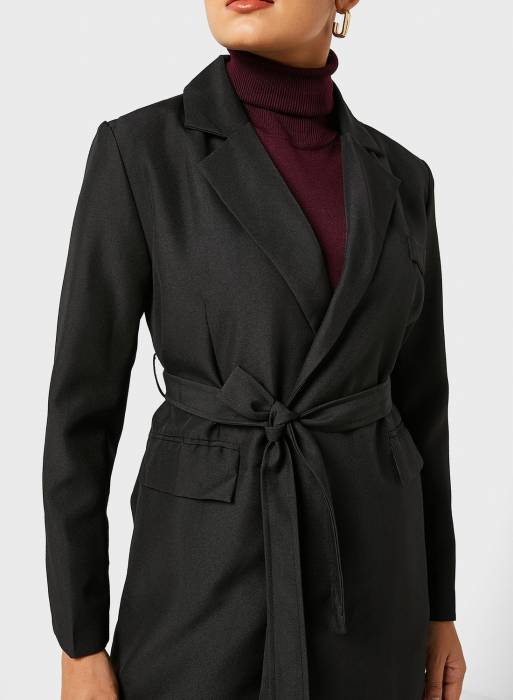 کت بلند مشکی برند ella مدل 1431