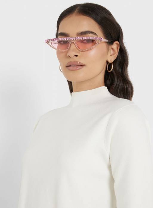 عینک آفتابی زنانه اسلیم فیت صورتی برند ella مدل 5018