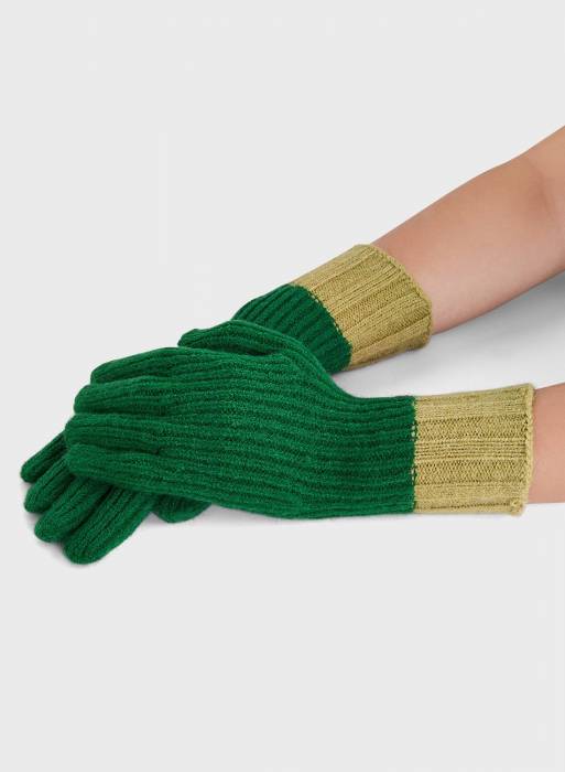 دستکش زمستانی زنانه زرد سبز برند ginger