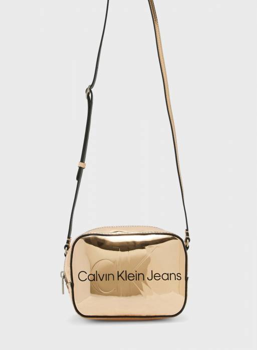 کیف جین زنانه کلوین کلاین طلایی مدل 5891