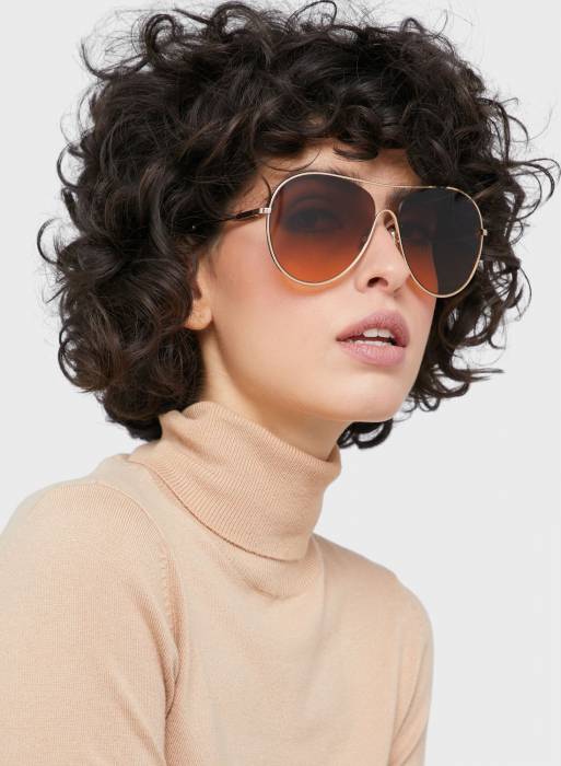 عینک آفتابی زنانه طلایی برند victoria beckham