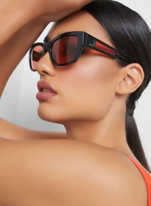 عینک آفتابی زنانه مشکی برند maxco