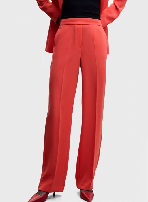 شلوار پارچه ای زنانه مانگو قرمز مدل 5013