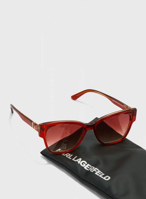عینک آفتابی زنانه قرمز برند karl lagerfeld مدل 6368