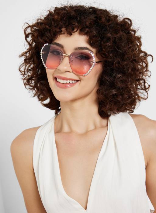 عینک آفتابی زنانه طلایی برند ella مدل 9527