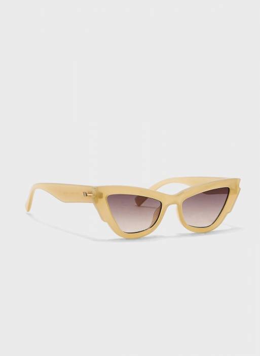 عینک آفتابی زنانه زیتونی روشن برند le specs