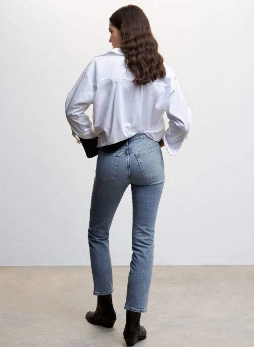 شلوار جین زنانه مانگو آبی مدل 0257