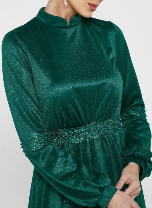 لباس شب مجلسی سبز برند khizana