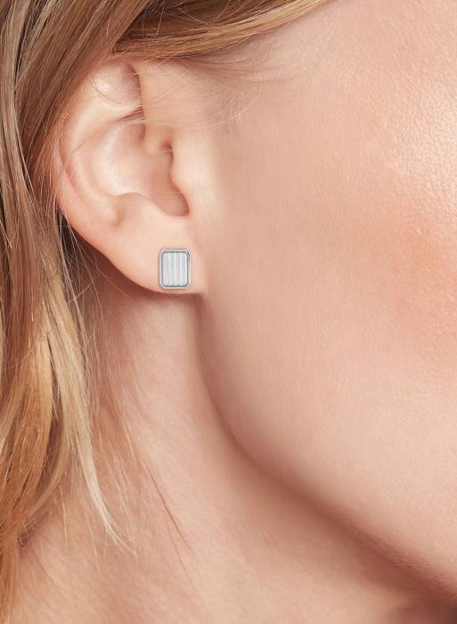 گوشواره زنانه تامی هیلفیگر طوسی خاکستری مدل 6872