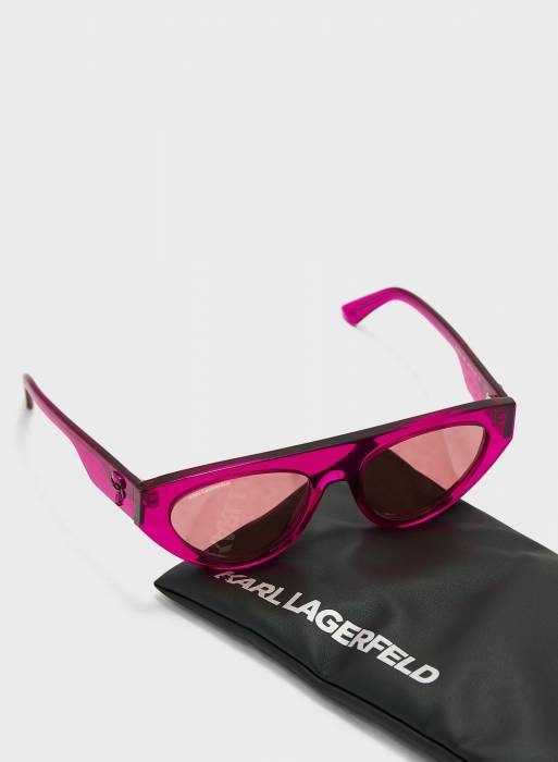 عینک آفتابی زنانه صورتی برند karl lagerfeld مدل 7098