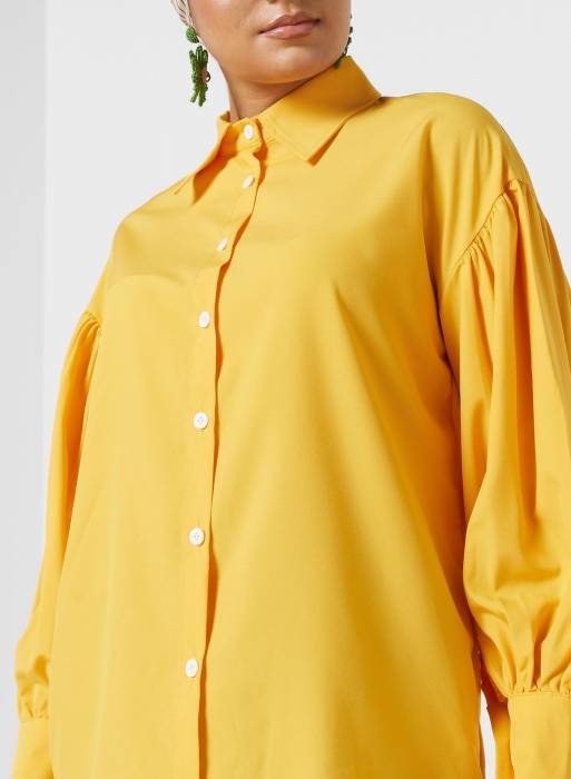 پیراهن زنانه زرد برند khizana