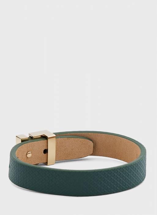 دستبند چرم زنانه لاکوست سبز مدل 9025