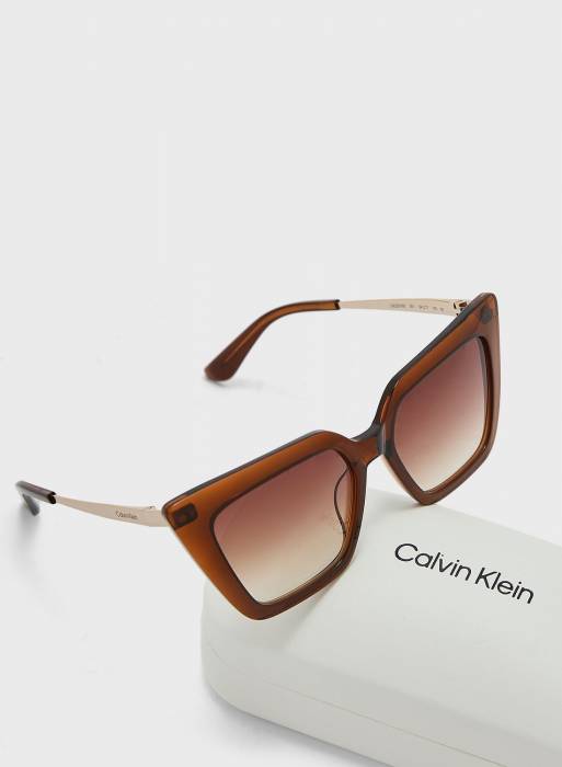 عینک آفتابی زنانه کلوین کلاین بژ مدل 9817