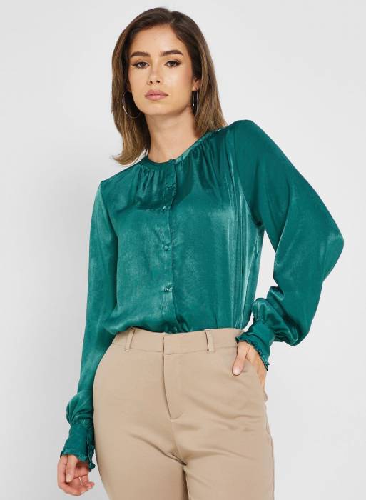 پیراهن زنانه اونلی سبز مدل 0186