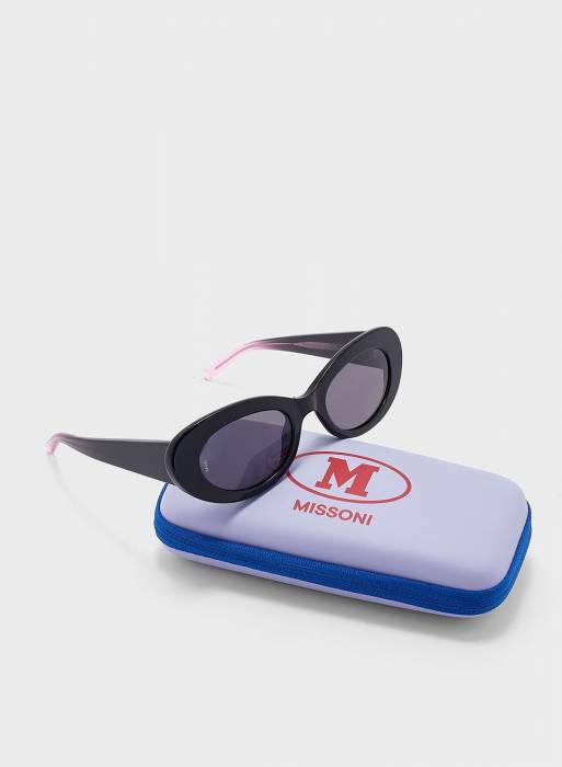 عینک آفتابی زنانه بنفش مشکی برند missoni