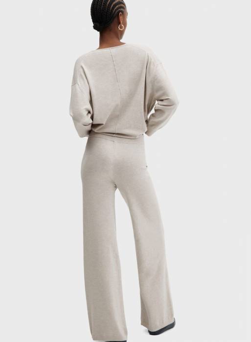 شلوار پارچه ای زنانه مانگو طوسی خاکستری مدل 0829