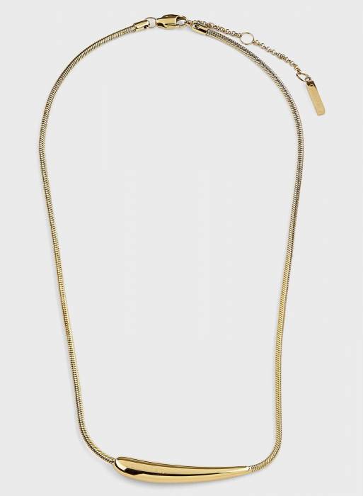 گردنبند کلاسیک زنانه کلوین کلاین طلایی مدل 1107