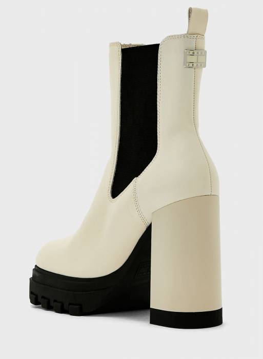 بوت کفش پاشنه پهن جین تامی هیلفیگر سفید مدل 1209