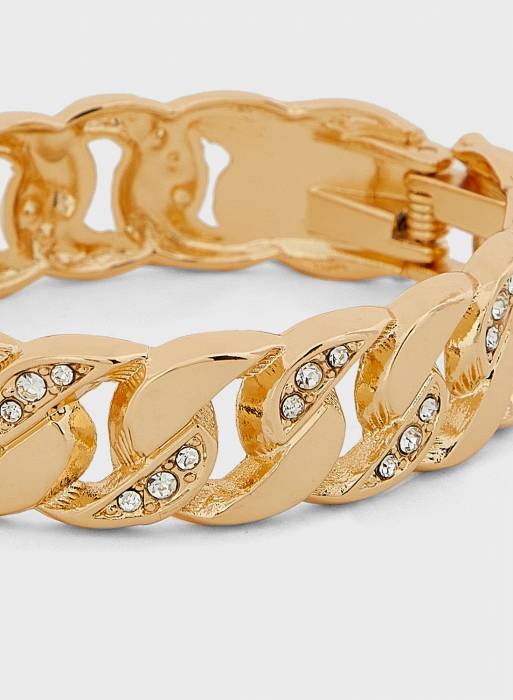 دستبند زنانه طلایی برند ella مدل 1447