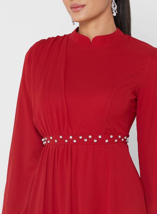 لباس شب مجلسی قرمز برند khizana