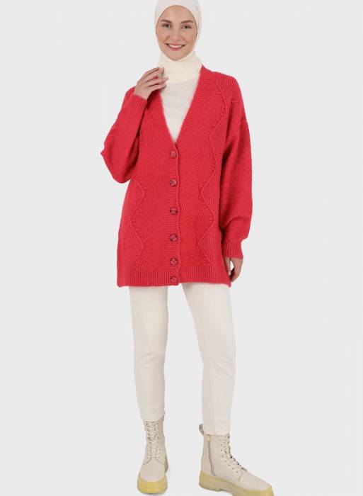 ژاکت زنانه قرمز برند modanisa