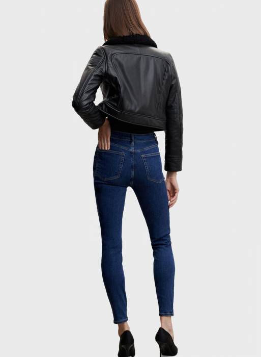 شلوار جین زنانه مانگو آبی مدل 5202