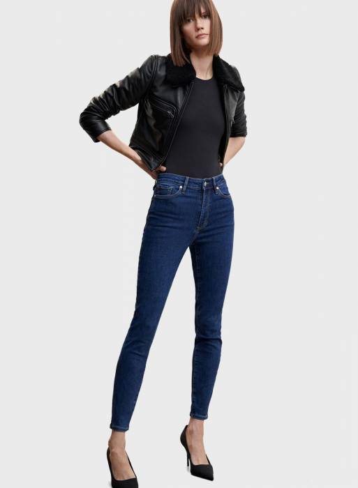 شلوار جین زنانه مانگو آبی مدل 5202