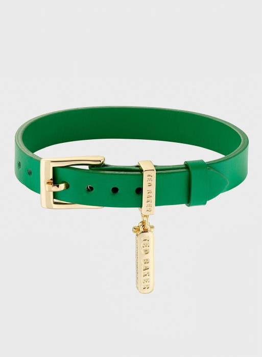 دستبند چرم زنانه تدبیکر طلایی مدل 7494