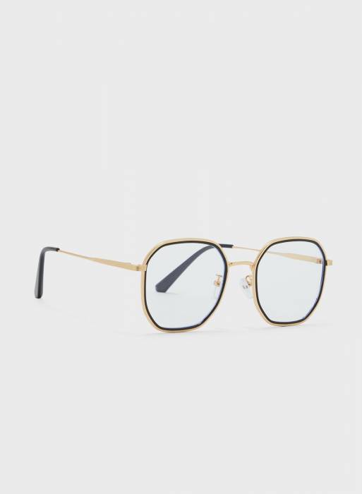 عینک آفتابی مردانه مشکی طلایی برند seventy five